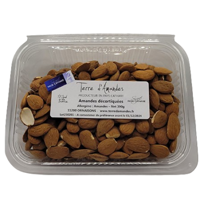 Amandes décortiquées en barquette 390g